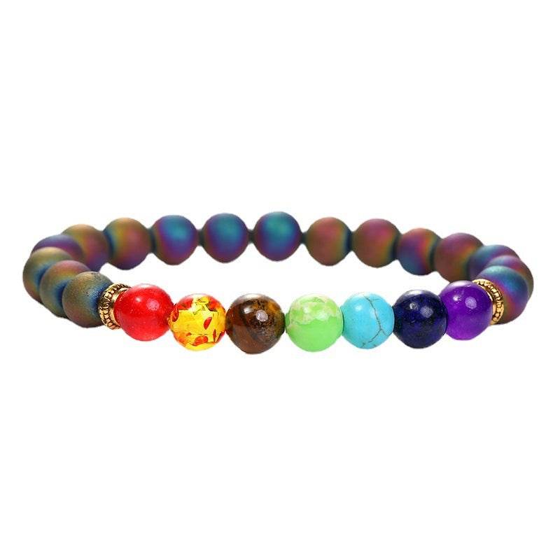European And American Yoga Bracelet Accessories Jewellery Cross-border Amazon Jack Purcell India Agate Bracelet 8mm - Velora