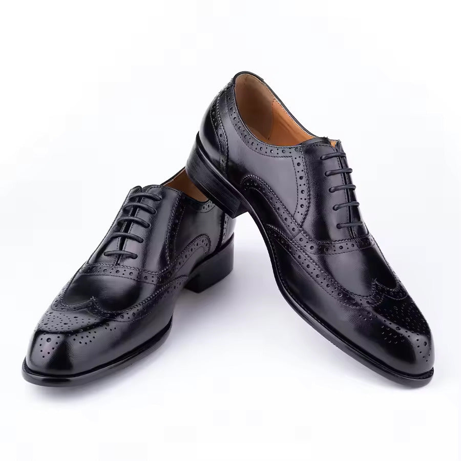 Men's Fashion Oxford Hand Carved Craft Purple Wedding Party Shoes - Velora
