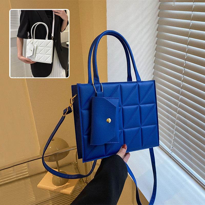Fashion Plaid Shoulder With Small Wallet Simple Elegant Portable Square Tots Women's Handbag - Velora