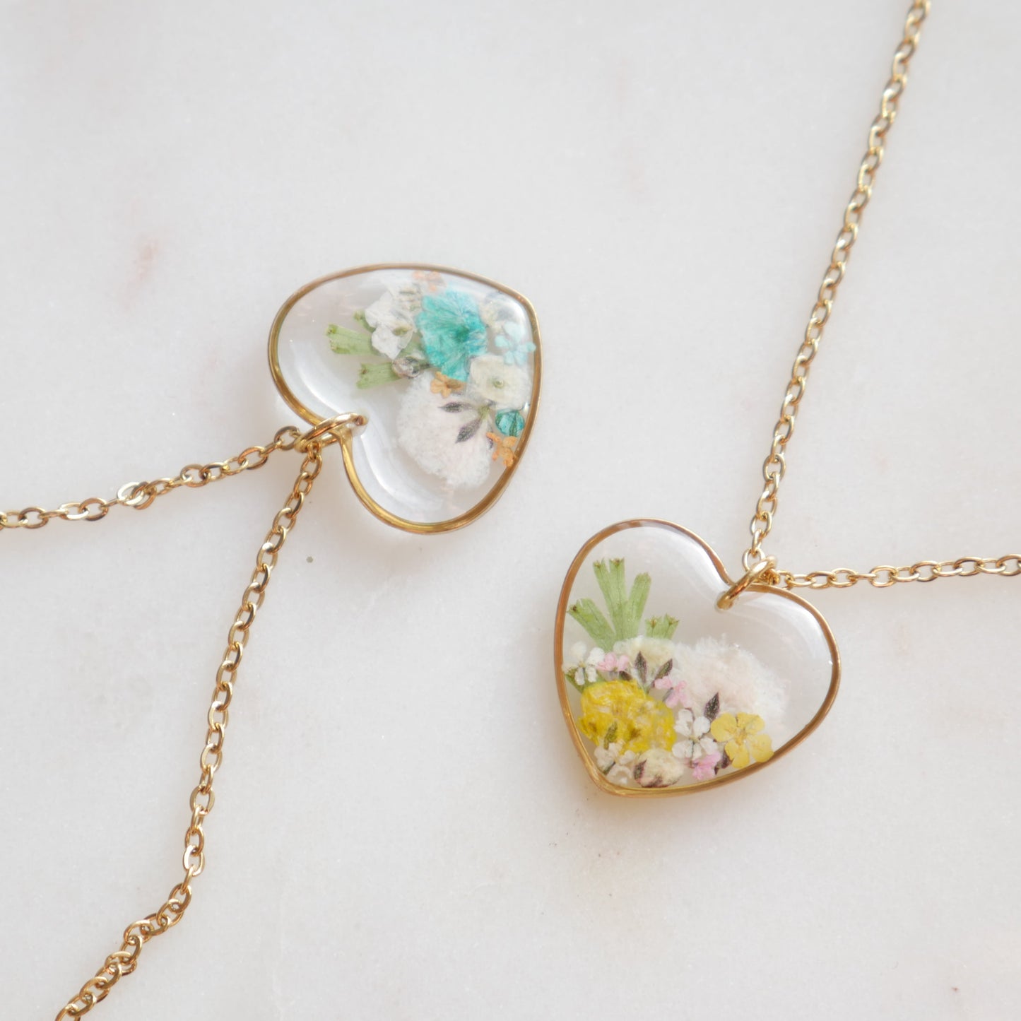 Collier bouquet - coeur (moyen) - Velora