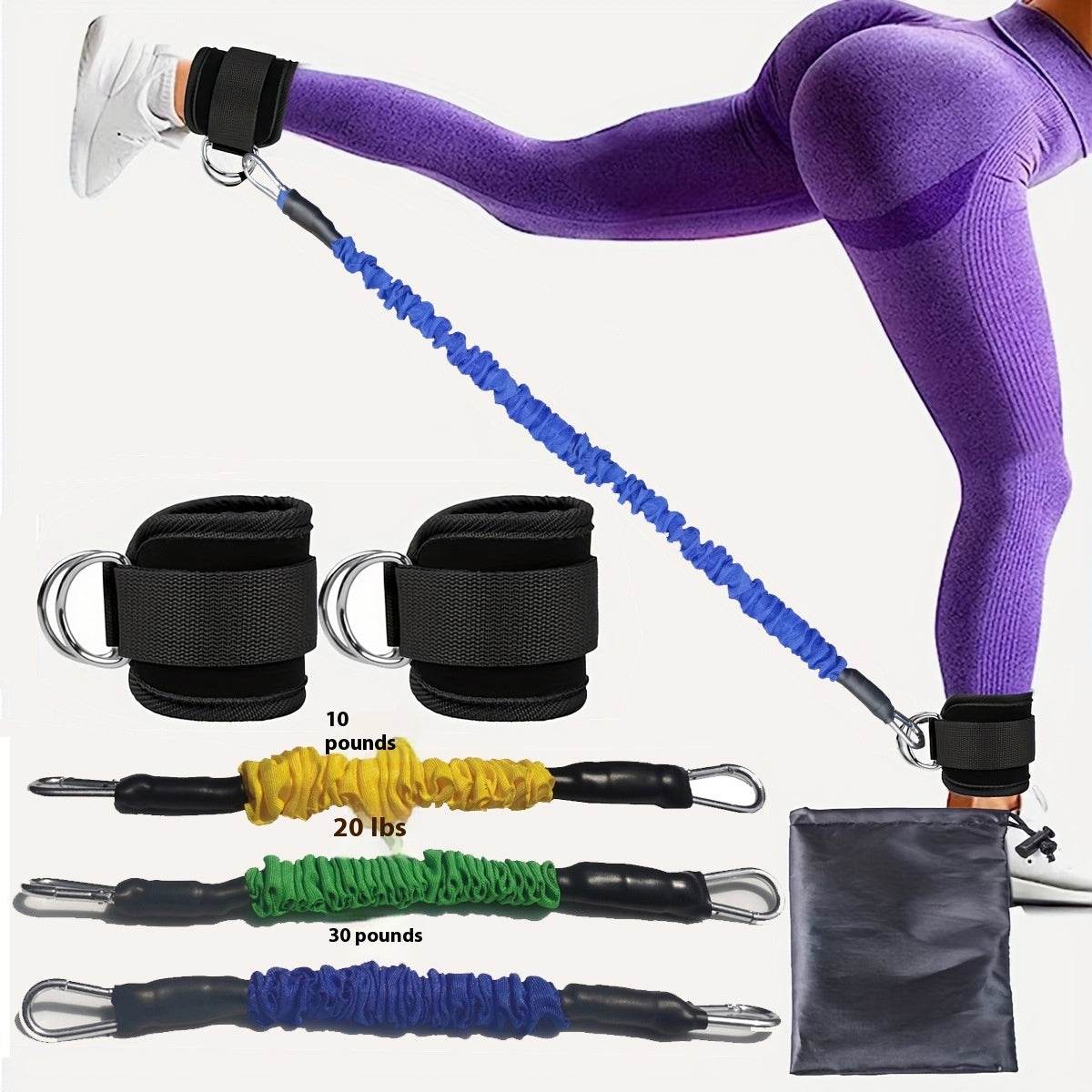 Ankle Strap Resistance Bands Hip Leg Strength Pull Rope Fitness Elastic Training Home Yoga Pilate Crossfit Workout Gym Equipment - Velora