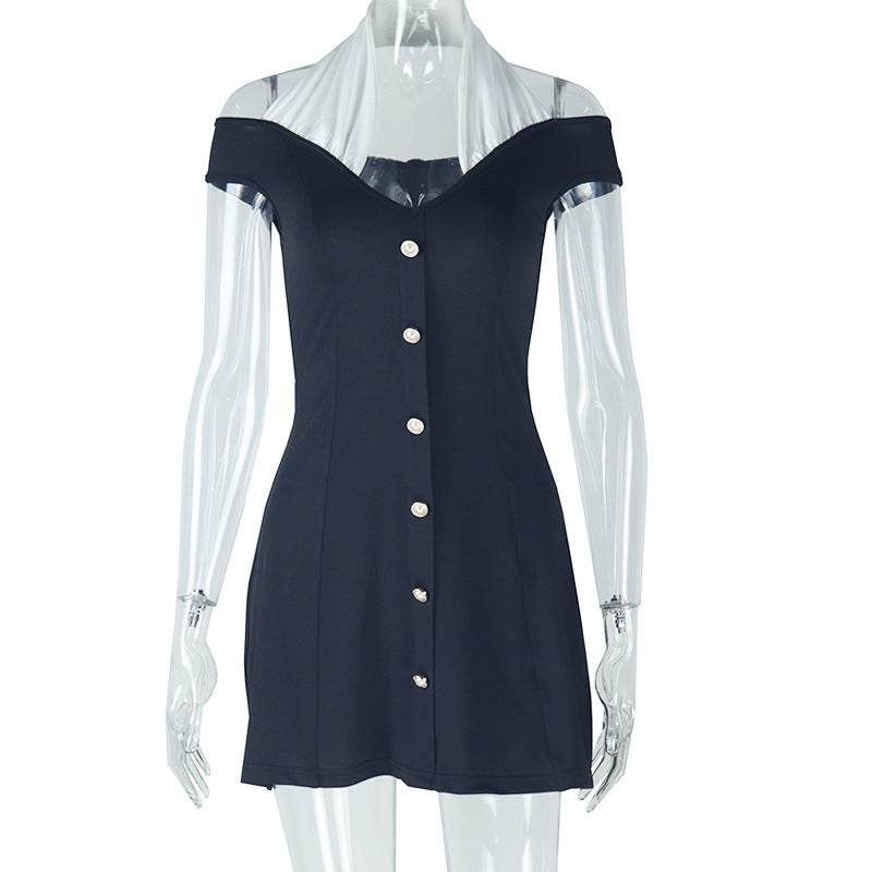 Fashion Women's Wear Comfortable Black And White Contrasting-color Dress - Velora