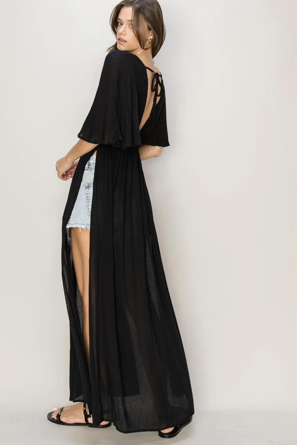 HYFVE Tie Back Maxi Split Cover Up Dress - Velora