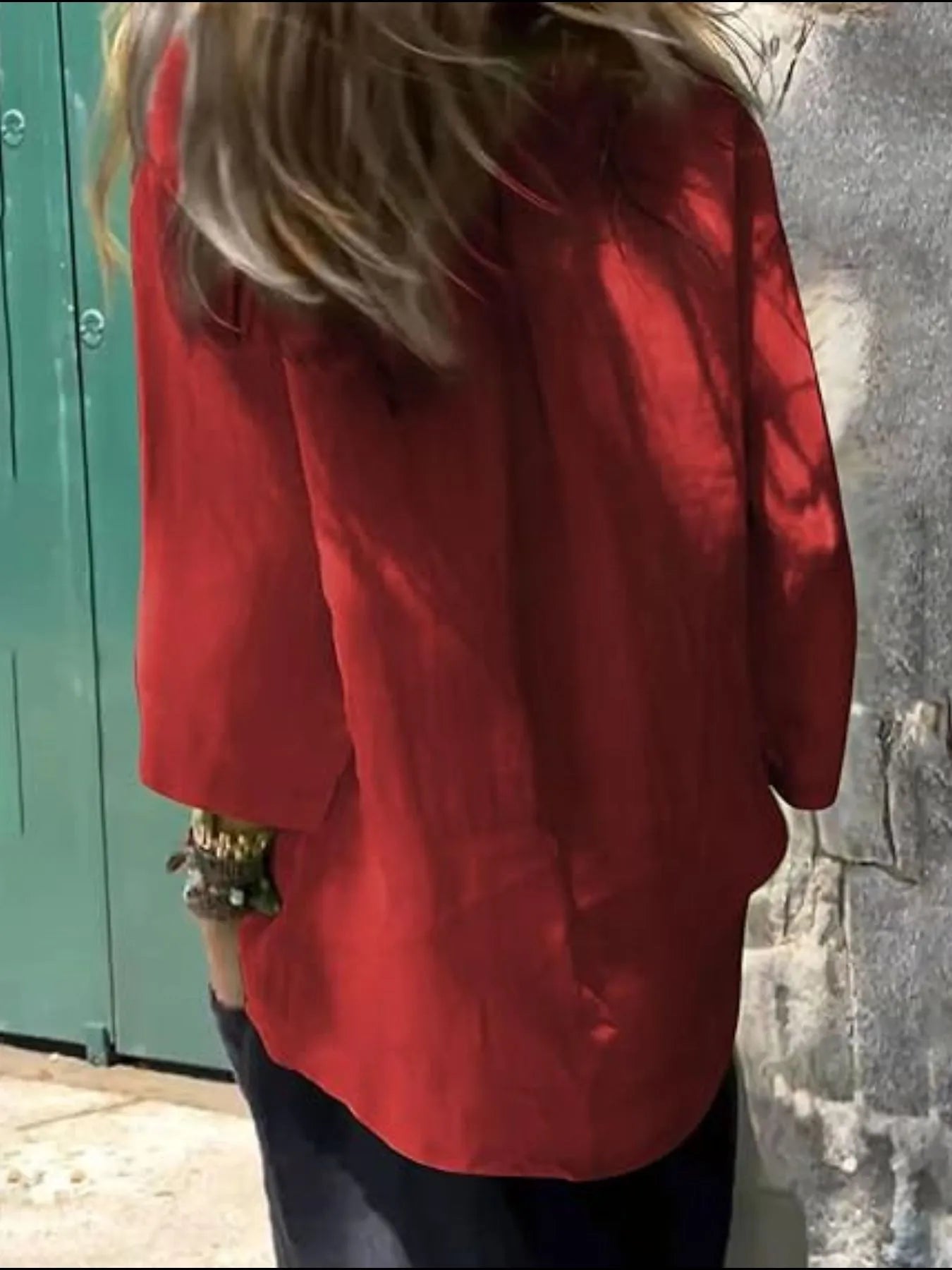 Full Size Round Neck Relaxed Fit Blouse Plus Size - Velora