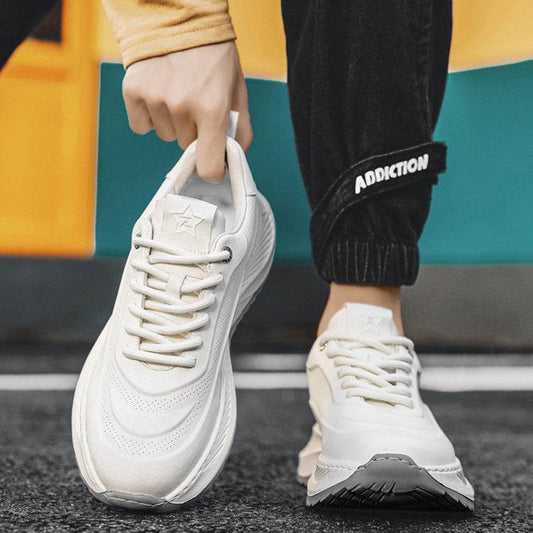 Men's Thick-soled Sports Shoes Casual Breathable Sneakers Lace-up Dad Shoes Boy - Velora