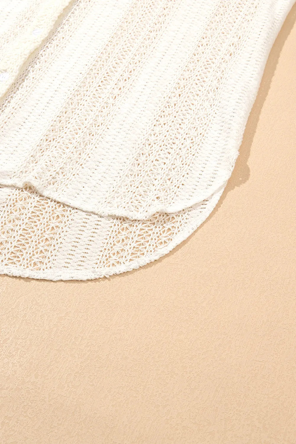 Lace Crochet Collared Neck Oversized Shirt - Velora