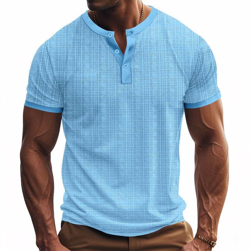 Breathable Casual Henley Shirt Top - Velora