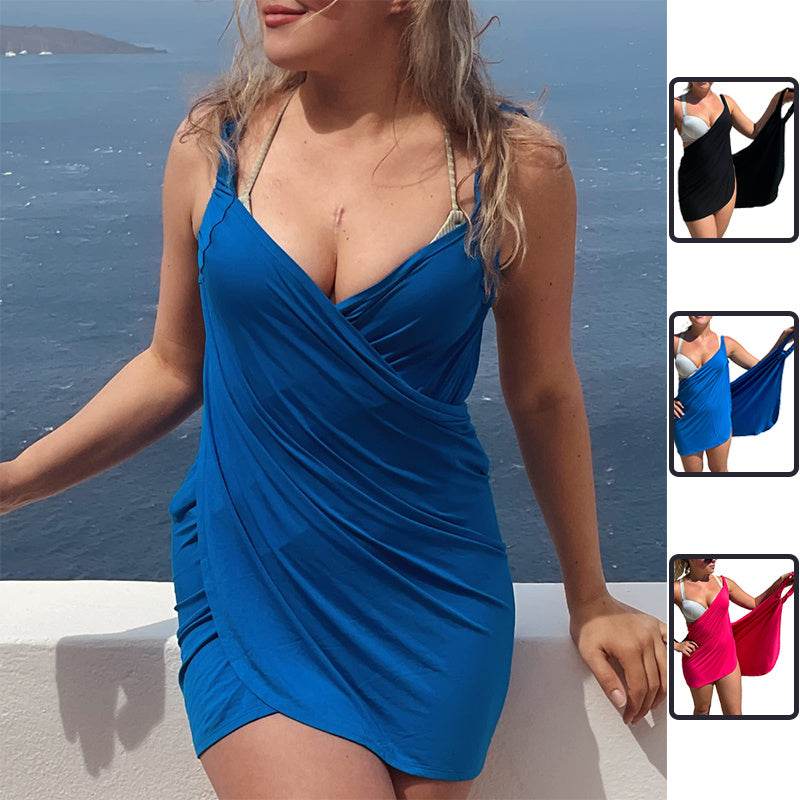 Solid Color One-piece Swimsuit For Women Plus Size Backless Swimsuit - Velora