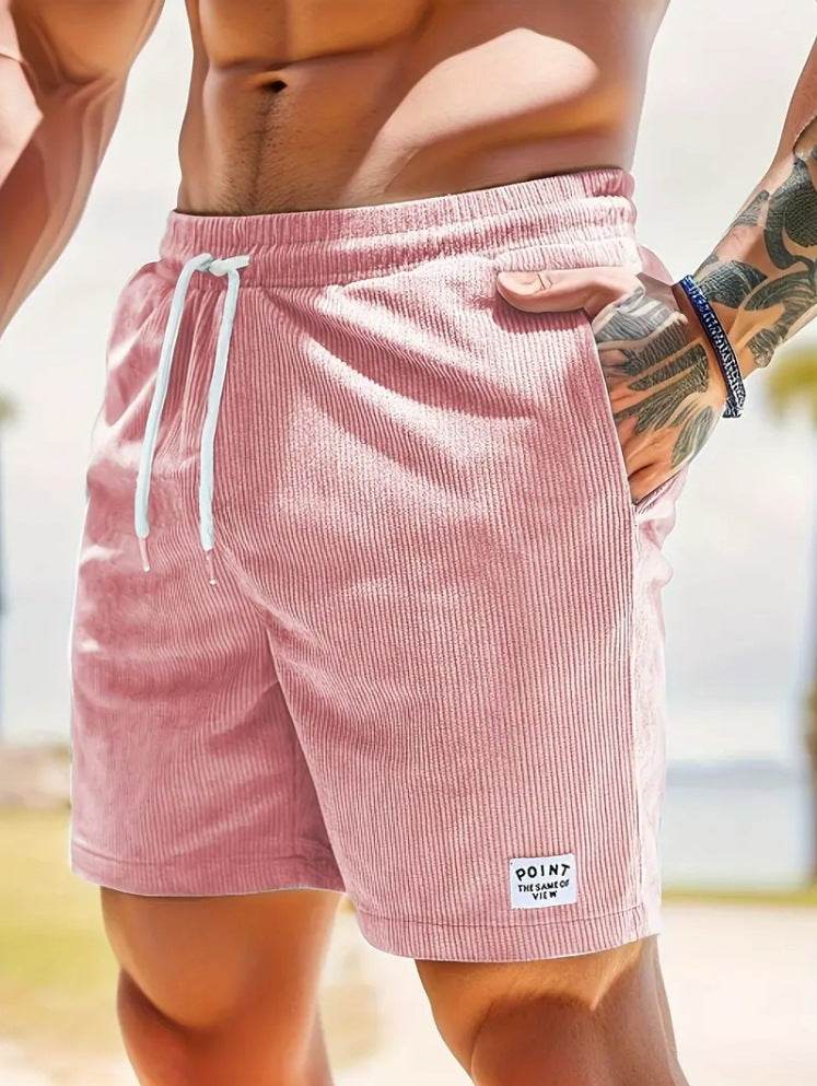 Lace-up Drawstring Shorts Summer Corduroy Sports Short Pants Mens Clothing - Velora