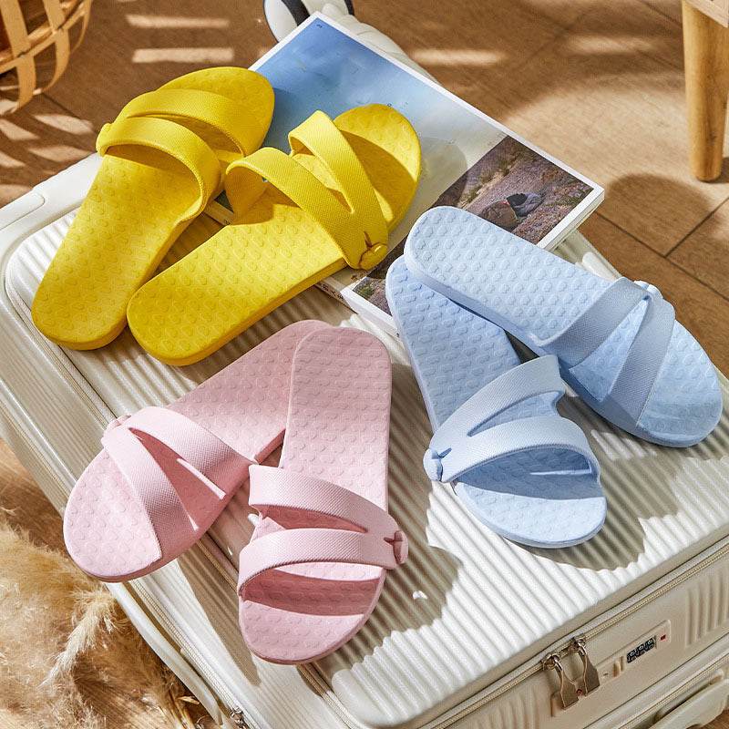 Folding Travel Slippers Hotel House Shoes Removable Non-slip Bathroom Slippers Summer Unisex Slides - Velora