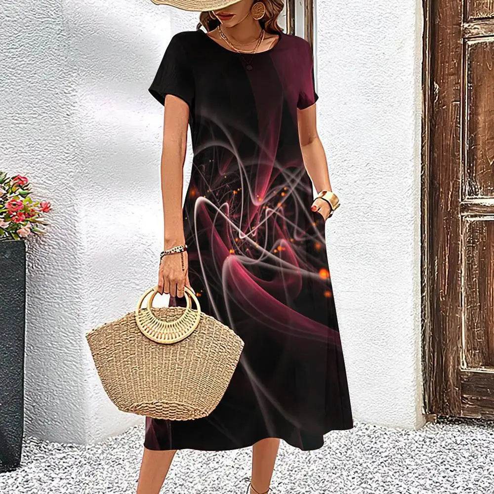 Simple Line Pattern Top Casual Fashion A- Line Elegant Skirt - Velora