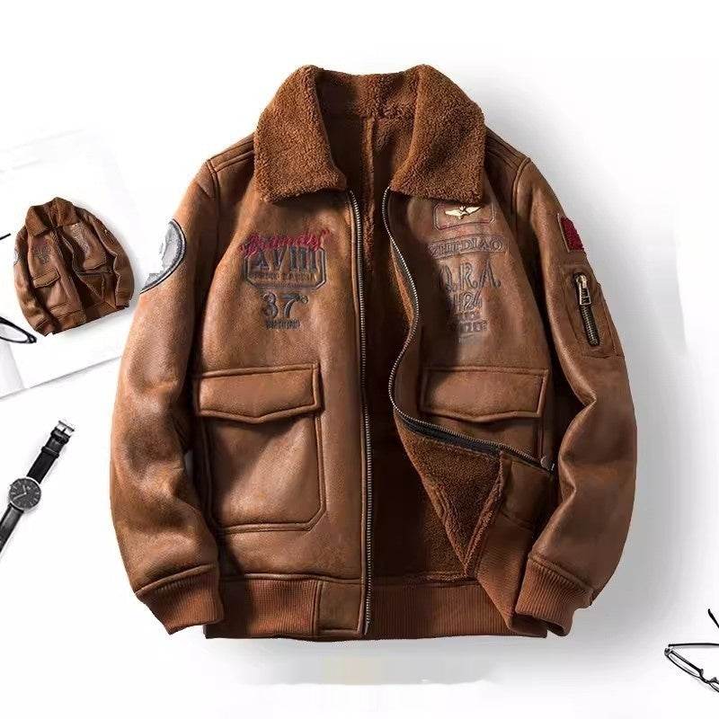 Lambswool Fleece-lined Thickened Suede Fabric Jacket - Velora