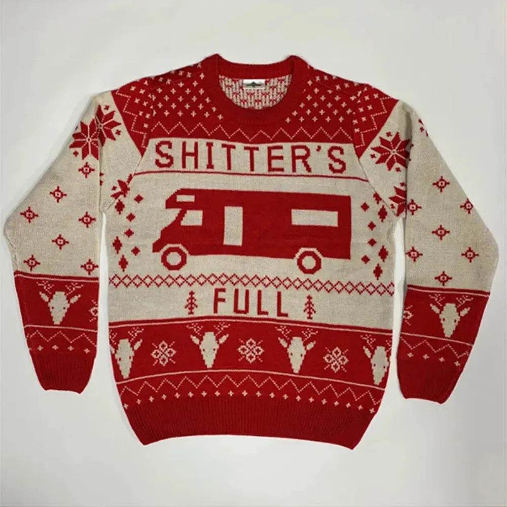 Pullover Crewneck Jacquard Christmas Sweater - Velora