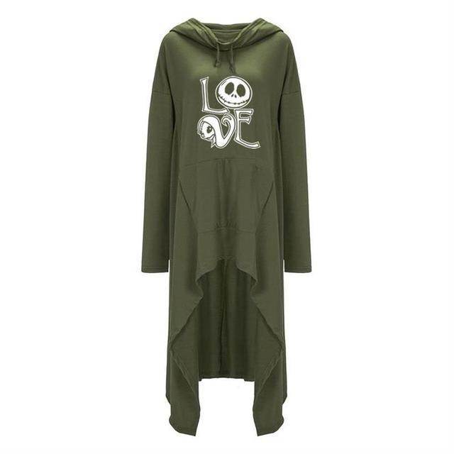Long Sweatshirts Woman Irregular Letters Cloak Halloween - Velora