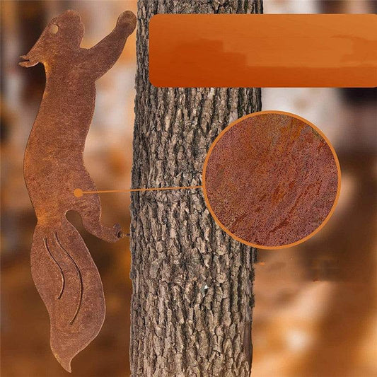 Household Rusty Squirrel Silhouette Screw Insert wood craft - Velora