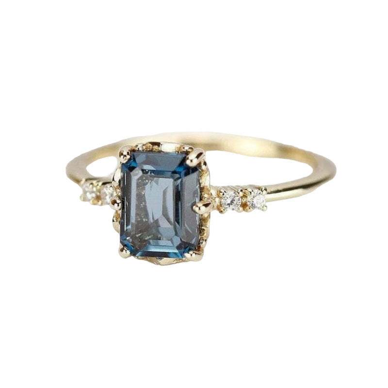 Micro-inlaid Crystal Zircon Ring Sweet French Style - Velora
