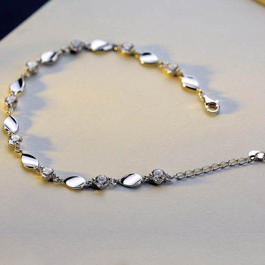 Diamond-encrusted 925 sterling silver bracelet - Velora