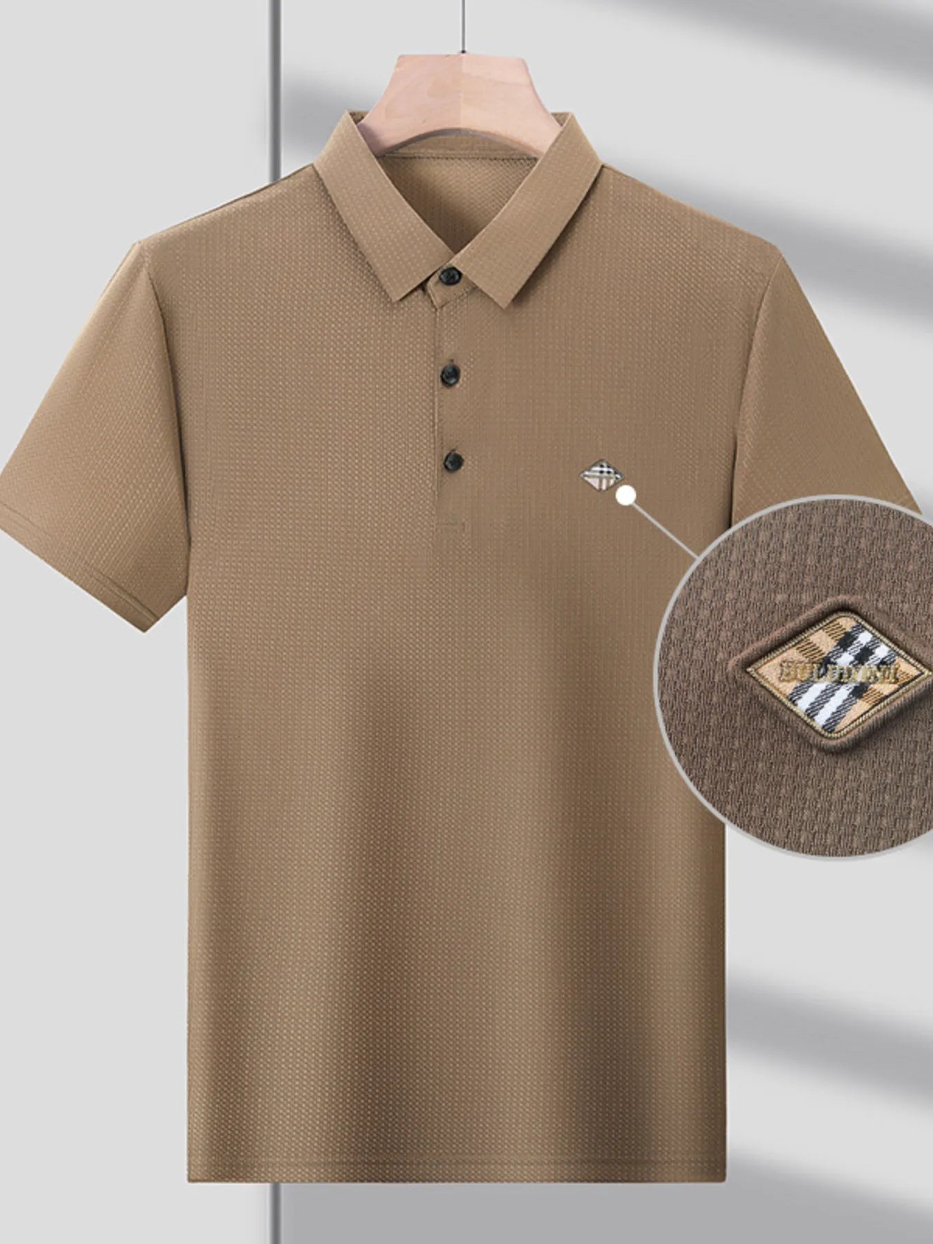 Men's Plus Size Short Sleeve Breathable Polo - Velora
