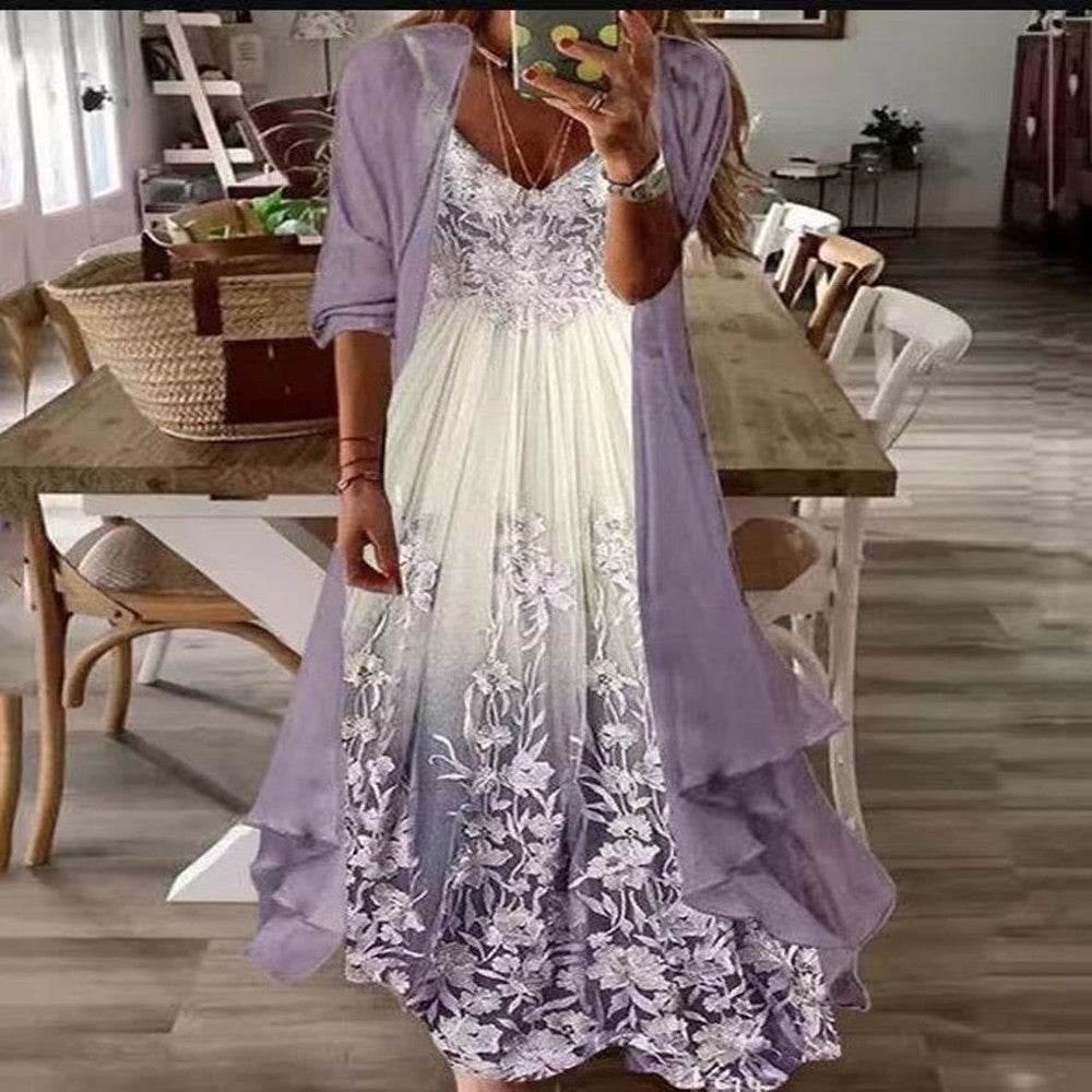 Women's Printed Holiday Sling Maxi Dress India - Velora