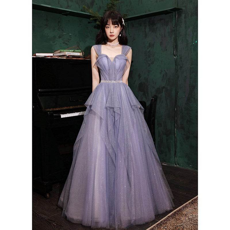 Banquet Evening Purple Annual Meeting Host Performance Dress - Velora