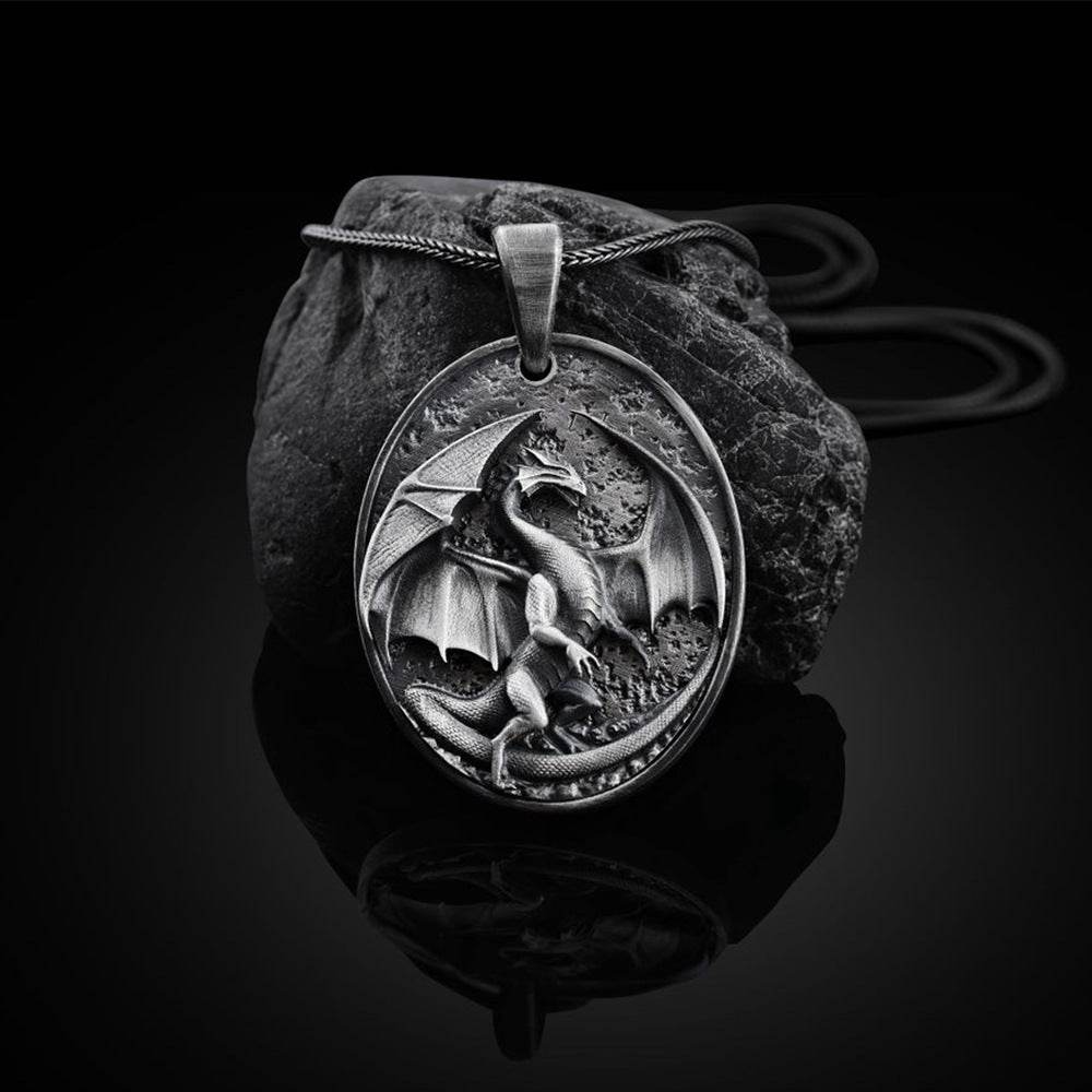 Men's Western Dragon Animal Hip Hop Pendant Necklace - Velora