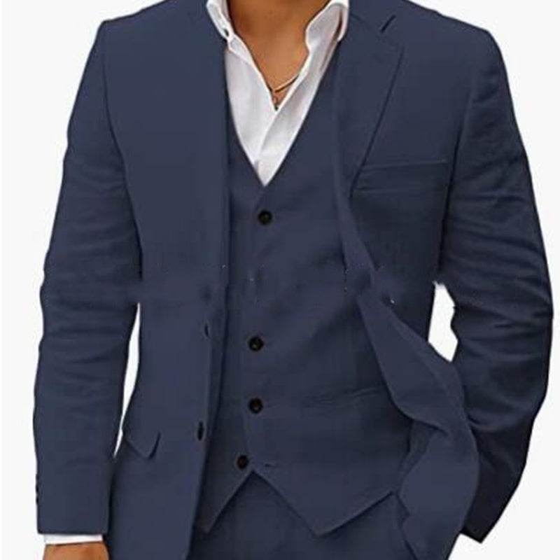 Linen Business Casual Suit Men's Six-piece Set Suit - Velora
