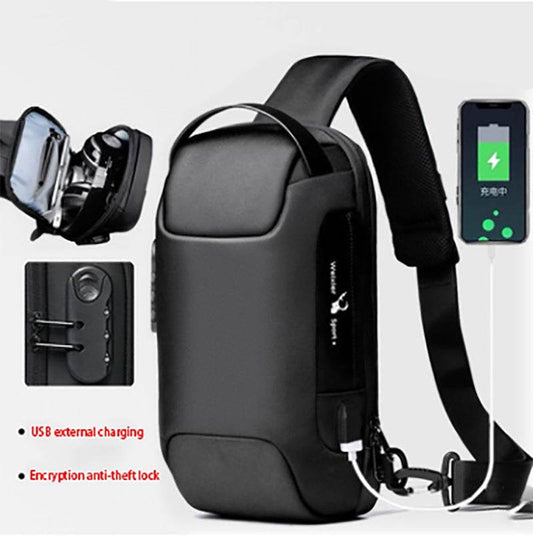 Waterproof USB Anti-theft Bag Men Oxford Crossbody Shoulder Bag Sling Multifunction Short Travel Messenger Chest Pack - Velora