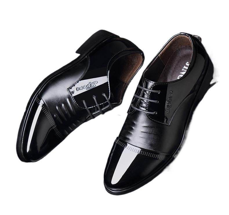Men's Autumn Height Increasing Casual Black Groom Wedding Shoes - Velora