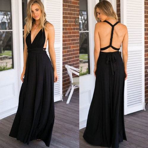 Women's Sexy Long Party Dress Club Floor-Length Summer Backless Bandage Maxi Dress Multiway Bridesmaids Boho Women Dress Vestidos - Velora