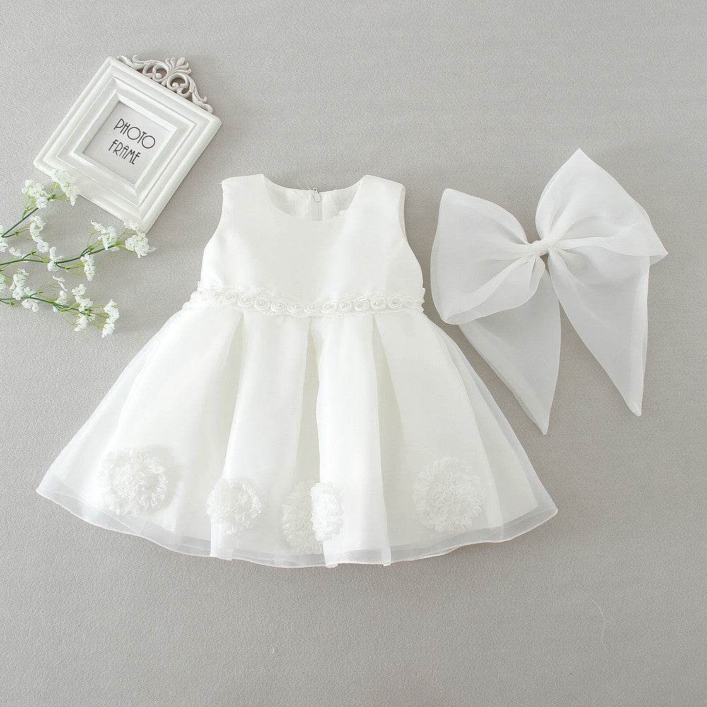 Maggie baby girl baby banquet Wedding Dress Skirt Girl Flower Princess Wedding Dress Dress Tutu - Velora