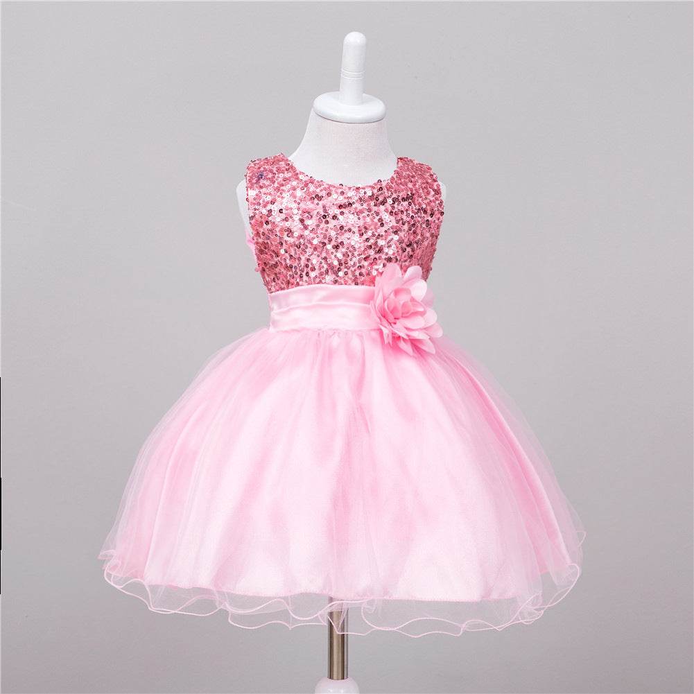 Baby Sequin Dress Flower Girl Wedding Princess Dress - Velora