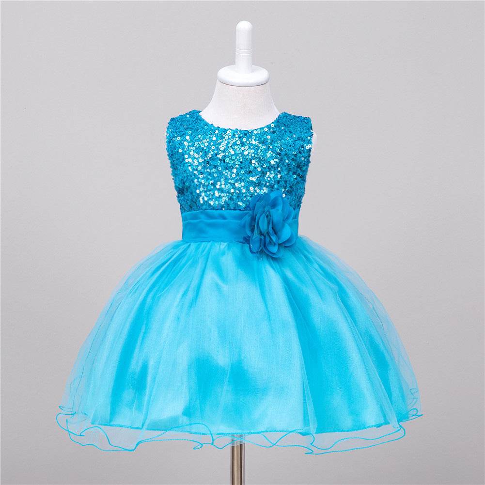 Baby Sequin Dress Flower Girl Wedding Princess Dress - Velora
