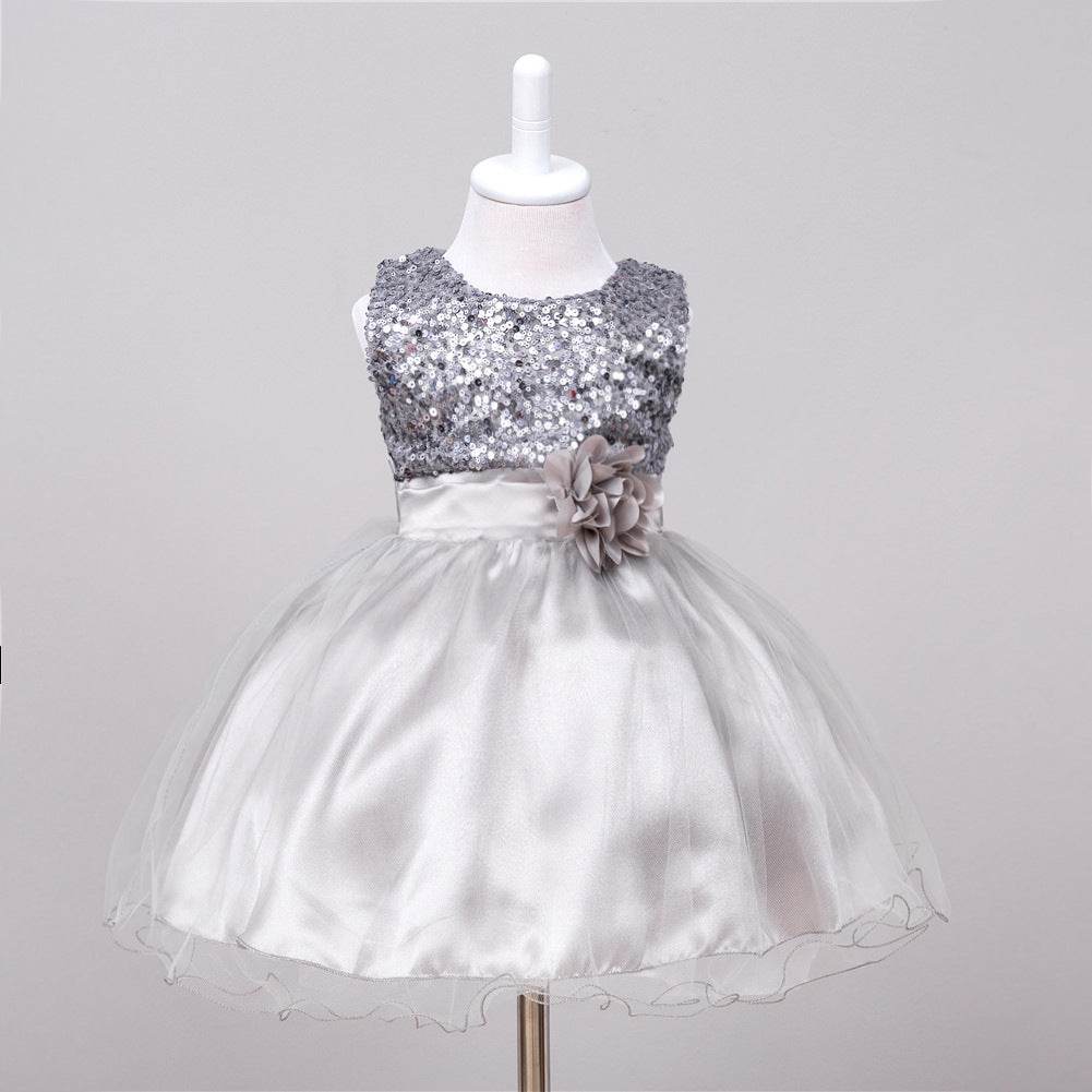 Baby Sequin Dress Flower Girl Wedding Princess Dress - Velora