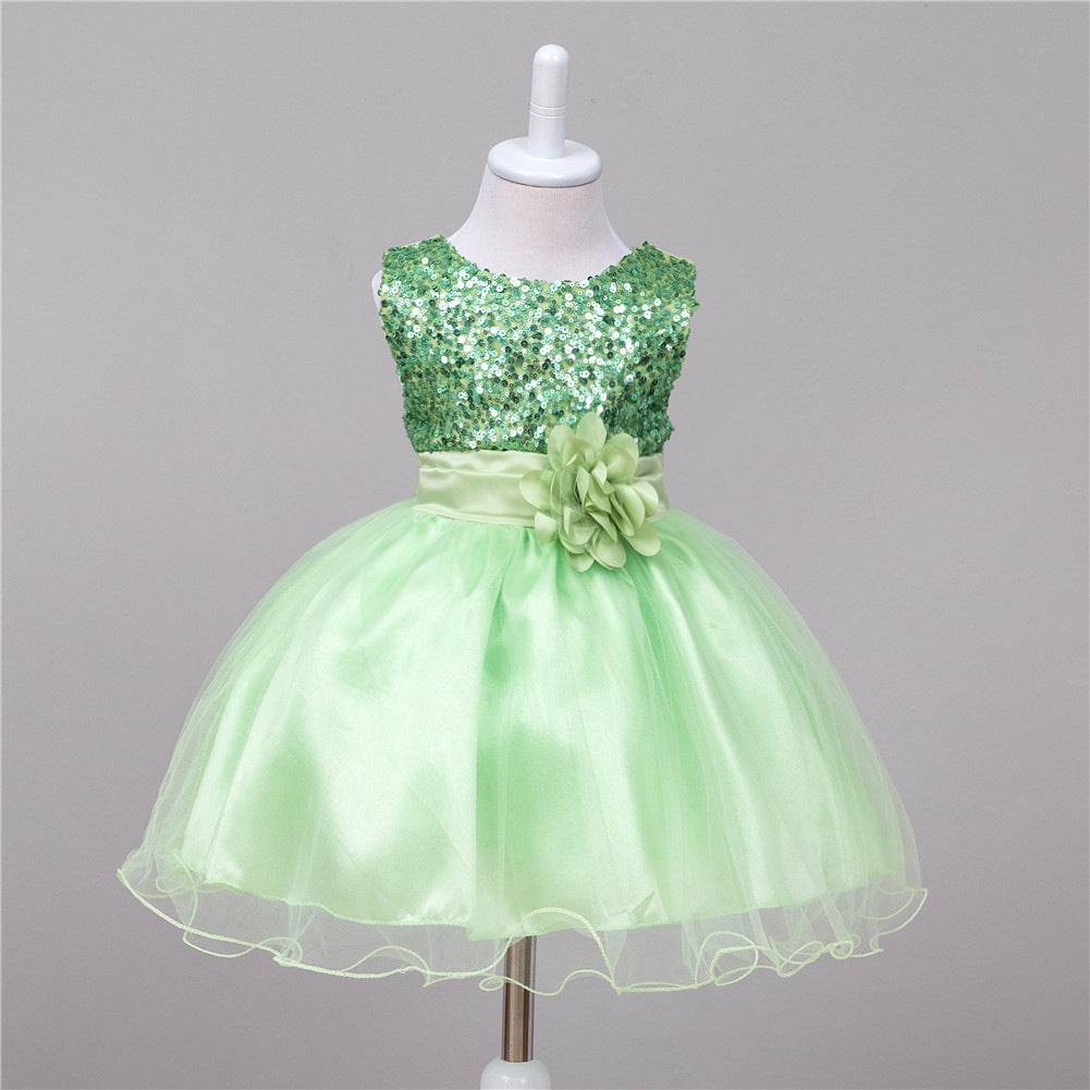 Baby Sequin Dress Flower Girl Wedding Princess Dress - Velora