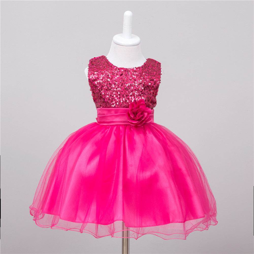 Baby Sequin Dress Flower Girl Wedding Princess Dress - Velora