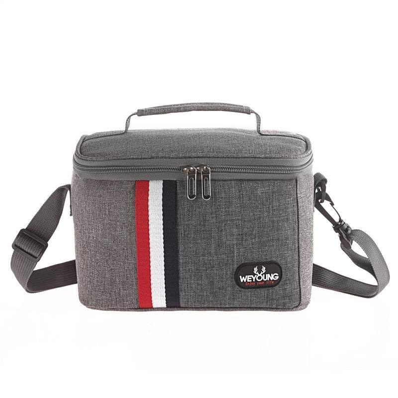 Striped Insulated Lunch Bag – Stylish Portable Tote for Work - Velora