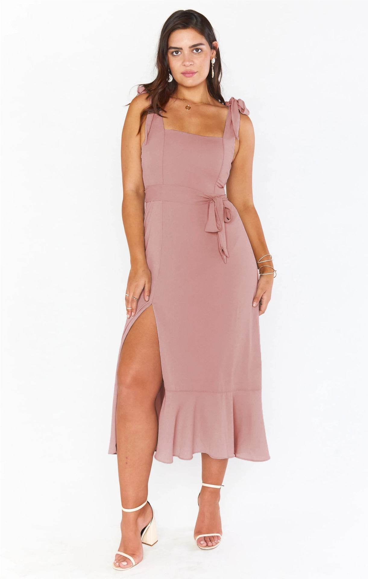 Temperament Suspender Split Dress With Lace-up Design Fashion Summer Ruffled Beach Dresses For Women - Velora