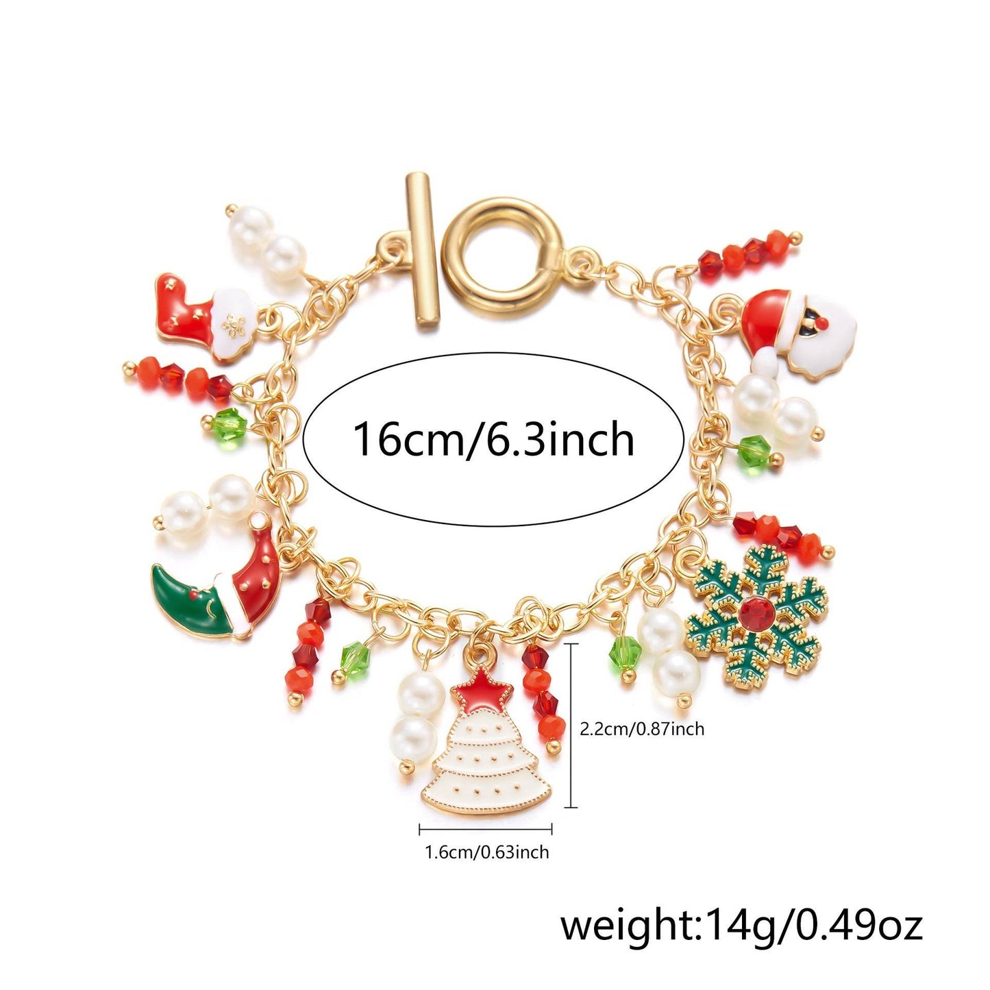 Personalized Christmas Bracelet Christmas Tree Santa Claus Pendant Bracelet For Women Jewelry - Velora