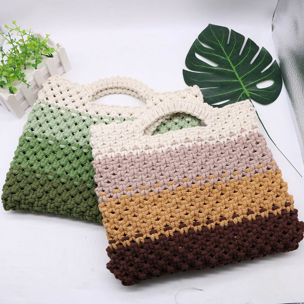 Cotton String Woven Handbag Simple - Velora