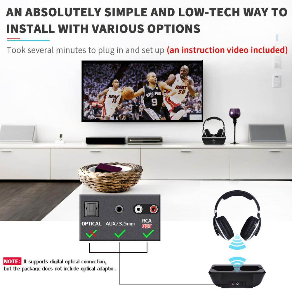 TV Wireless Headphones On-ear Bass Headphones - Velora
