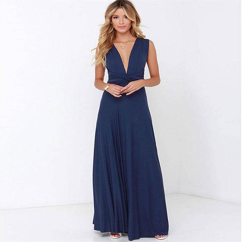 Women's Sexy Long Party Dress Club Floor-Length Summer Backless Bandage Maxi Dress Multiway Bridesmaids Boho Women Dress Vestidos - Velora