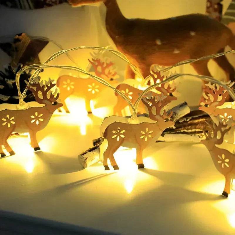 Christmas LED Light String Santa Claus Elk Snowman Xmas Ornament String Light Christmas Decorations New Year Navidad Gift - Velora
