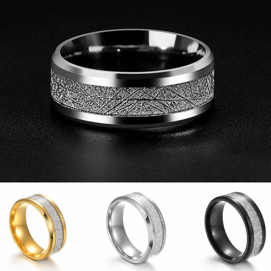 Ice Silk Foil Men's Titanium Steel Fog Ring - Velora