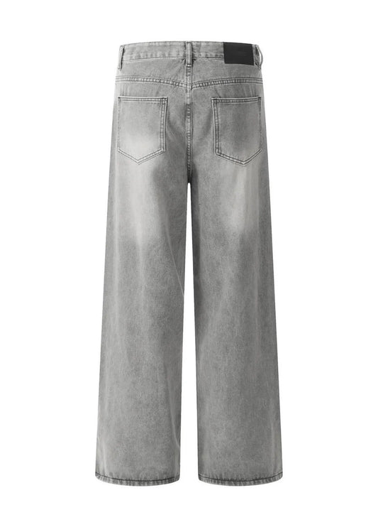 Men's High-Rise Wide Leg Washed Jeans - Velora