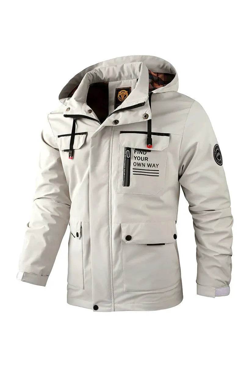 Men's Assault Jacket Spring And Autumn Thin Single Layer Waterproof Windbreaker Outdoor Sports Cargo Coat - Velora