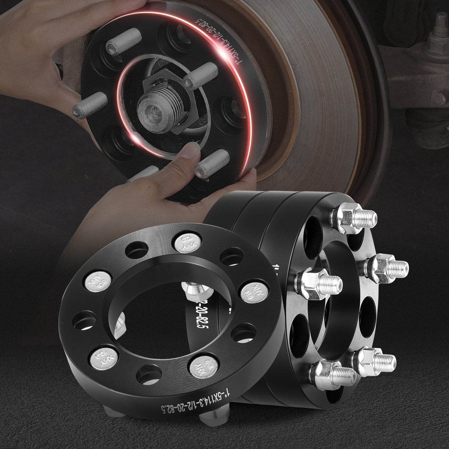 Wheel Spacers Wheel Adapters 5 Lug Forged Spacer 4 PCS Black