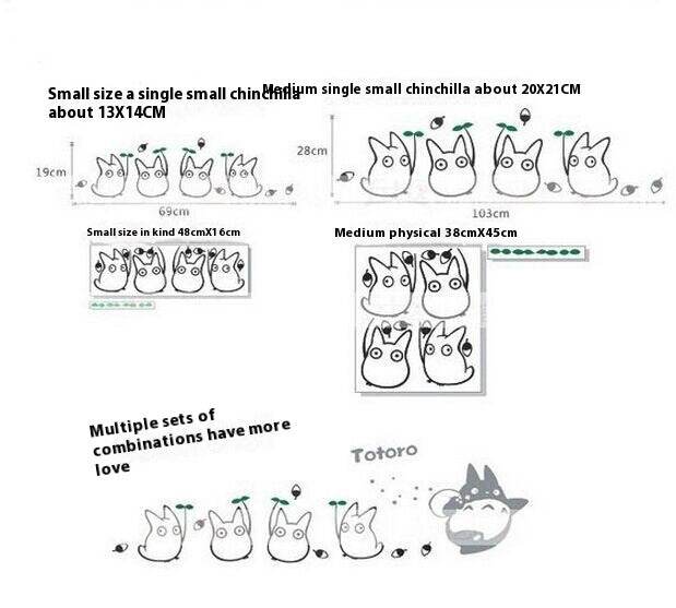 Carved Size Cartoon Creative Totoro Wall Stickers - Velora