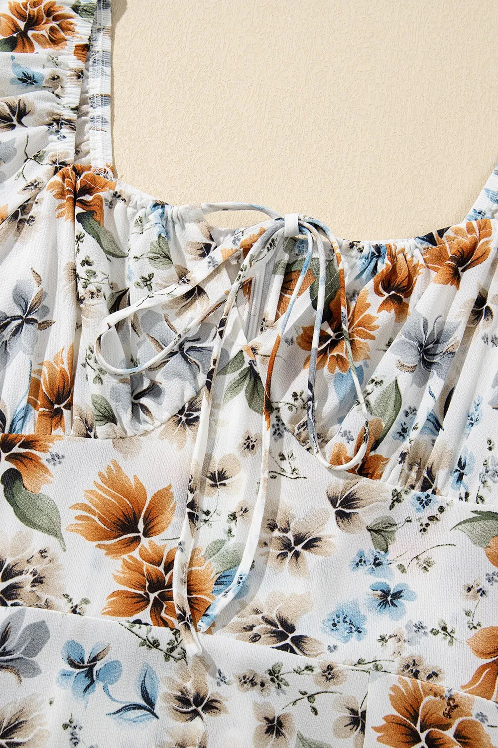 Floral Print Flounce Sleeve Midi Dress - Velora