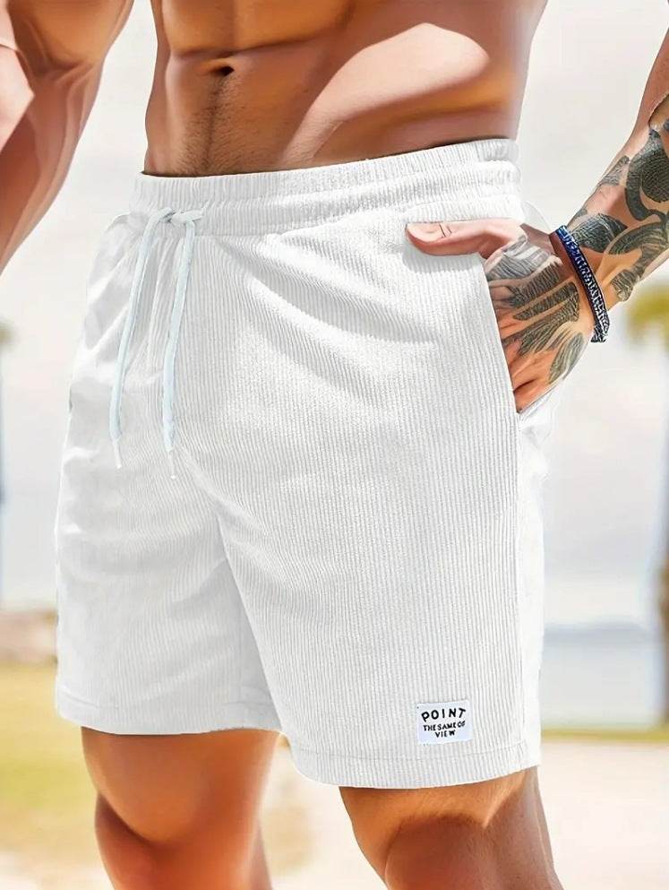 Lace-up Drawstring Shorts Summer Corduroy Sports Short Pants Mens Clothing - Velora