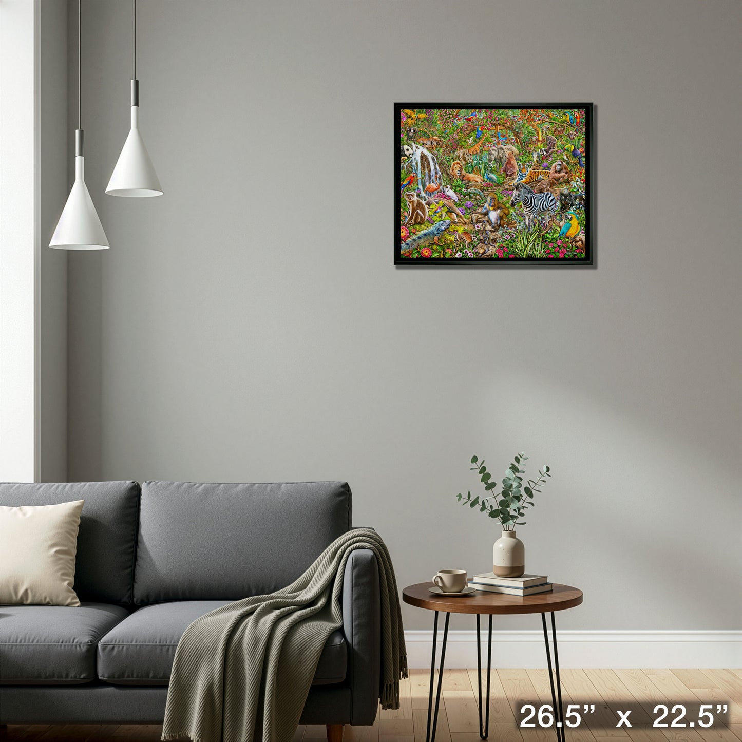 Animal Atrium 20x29 Framed Canvas by Michael Fishel
